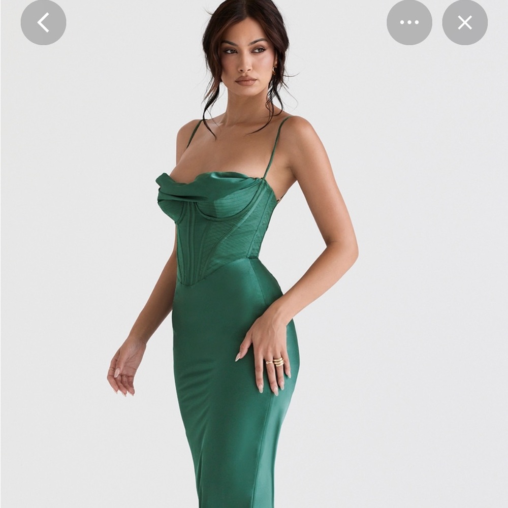 House of CB Charmaine Corset Dress in Pine - Picture 3 of 14